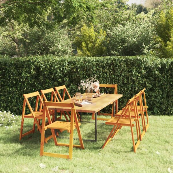 vidaXL Folding Garden Chairs 8 pcs Solid Wood Acacia