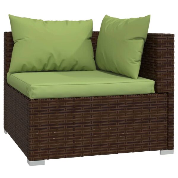 vidaXL Patio Furniture Set 4 Piece with Cushions Poly Rattan Brown - Image 3