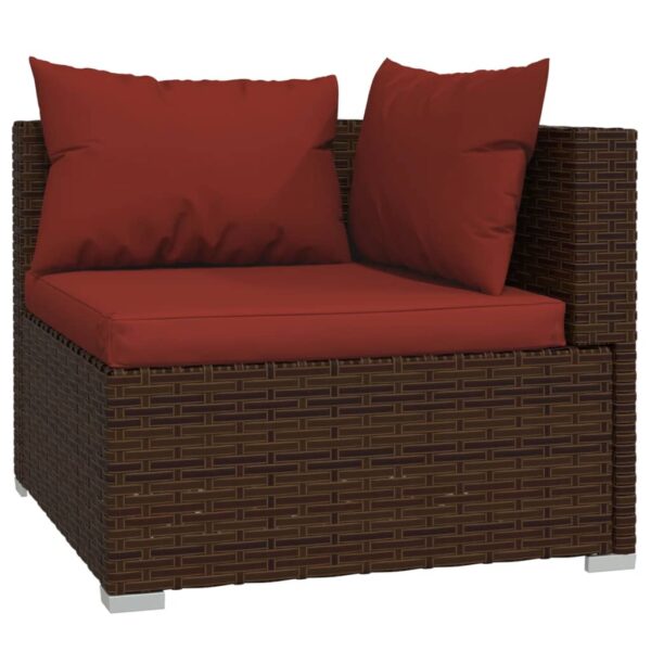 vidaXL 11 Piece Patio Lounge Set with Cushions Brown Poly Rattan - Image 5