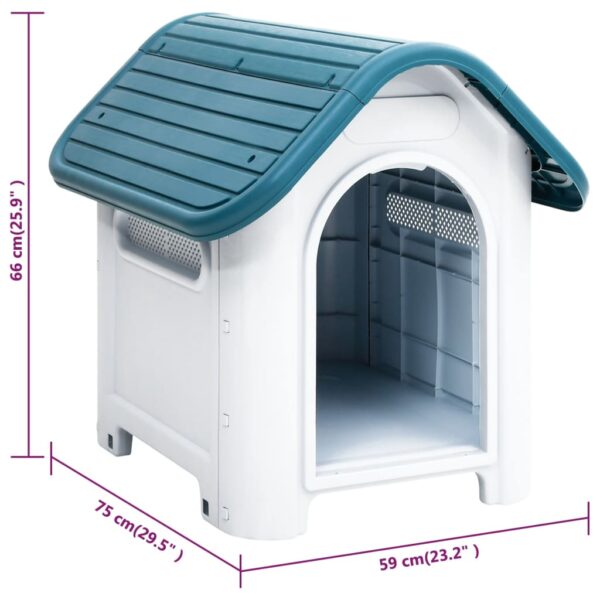 vidaXL Dog House Blue 23.2"x29.5"x26" Polypropylene - Image 8