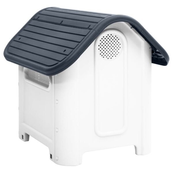 vidaXL Dog House Gray 23.2"x29.5"x26" Polypropylene - Image 4