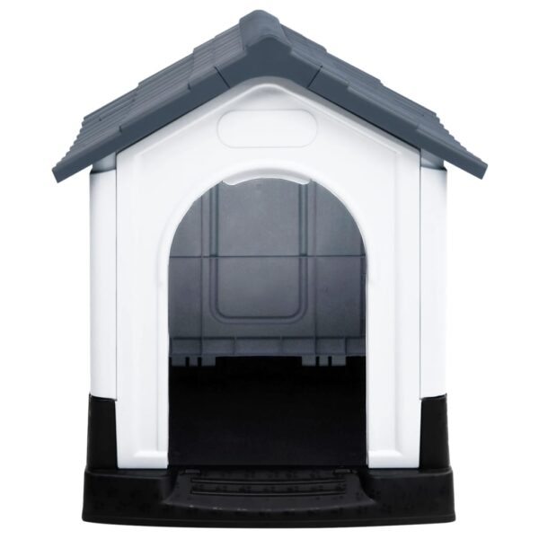 vidaXL Dog House Gray 22.4"x26.8"x26" Polypropylene - Image 2