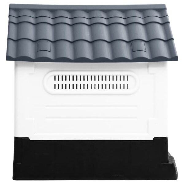 vidaXL Dog House Gray 22.4"x26.8"x26" Polypropylene - Image 3