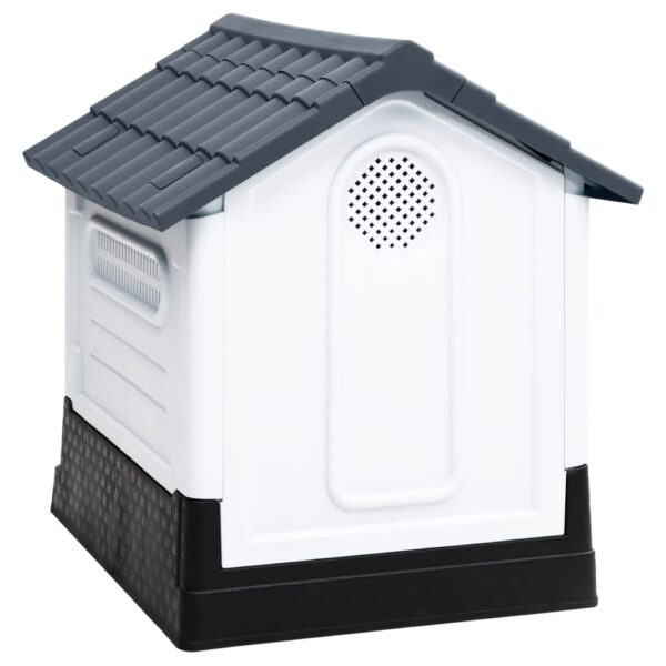 vidaXL Dog House Gray 22.4"x26.8"x26" Polypropylene - Image 4