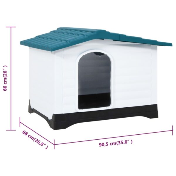 vidaXL Dog House Blue 35.6"x26.8"x26" Polypropylene - Image 8