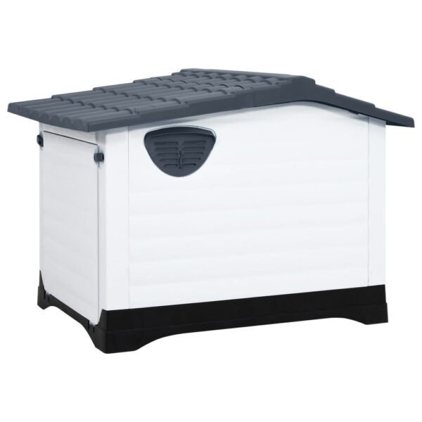 vidaXL Dog House Gray 35.6"x26.8"x26" Polypropylene - Image 4