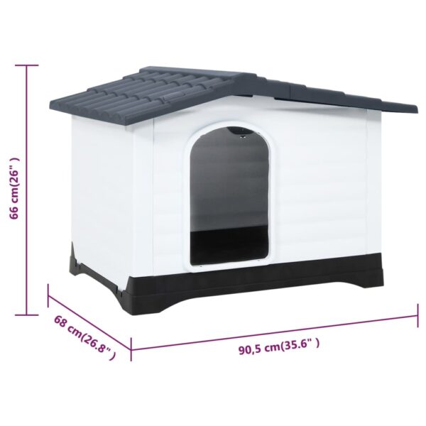 vidaXL Dog House Gray 35.6"x26.8"x26" Polypropylene - Image 8