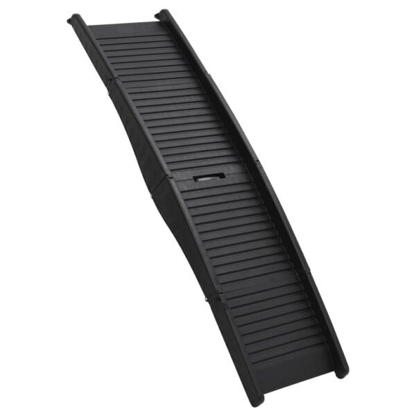 vidaXL Folding Dog Ramp Black 60.2"x15.7"x4.9" Plastic - Image 2