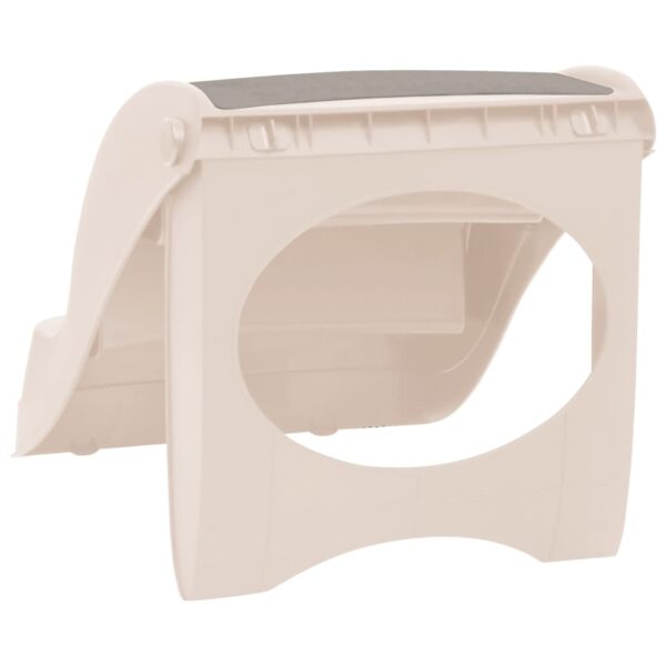 vidaXL Folding 3-Step Dog Stairs Cream 19.7"x15"x15" Plastic - Image 5