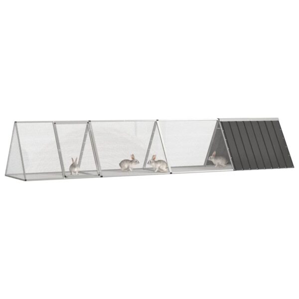 vidaXL Rabbit Cage Anthracite 158.9"x31.7"x28" Galvanized Steel - Image 2