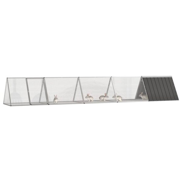 vidaXL Rabbit Cage Anthracite 198.6"x31.7"x28" Galvanized Steel - Image 2