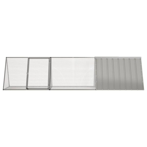 vidaXL Rabbit Cage Gray 119.1"x31.7"x28" Galvanized Steel - Image 3