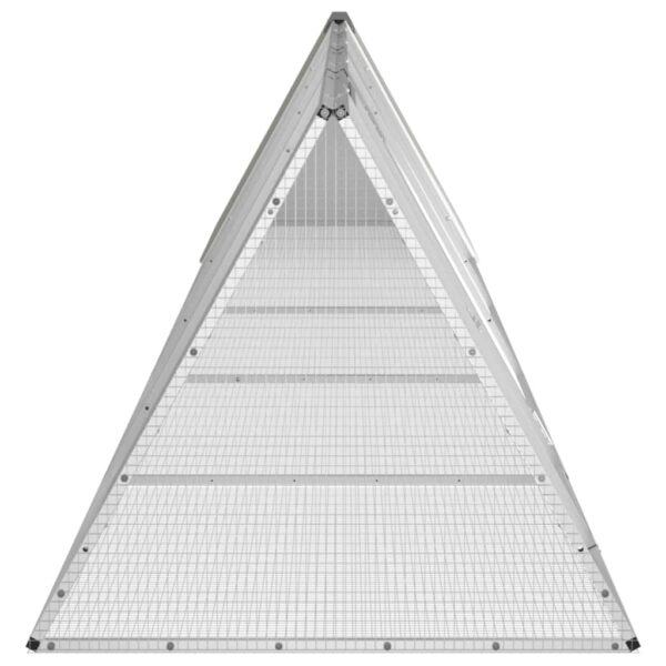 vidaXL Rabbit Cage Gray 198.6"x31.7"x28" Galvanized Steel - Image 4