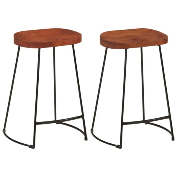 vidaXL Gavin Bar Stools 2 pcs 17.7"x15.7"x24.8" Solid Wood Mango - Image 2