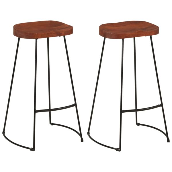 vidaXL Gavin Bar Stools 2 pcs 19.7"x15.7"x30.7" Solid Wood Mango - Image 2