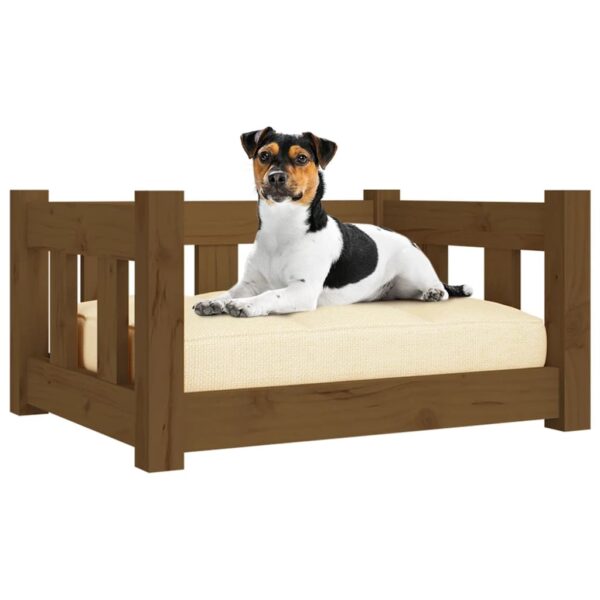 vidaXL Dog Bed Honey Brown 21.9"x17.9"x11" Solid Wood Pine - Image 3