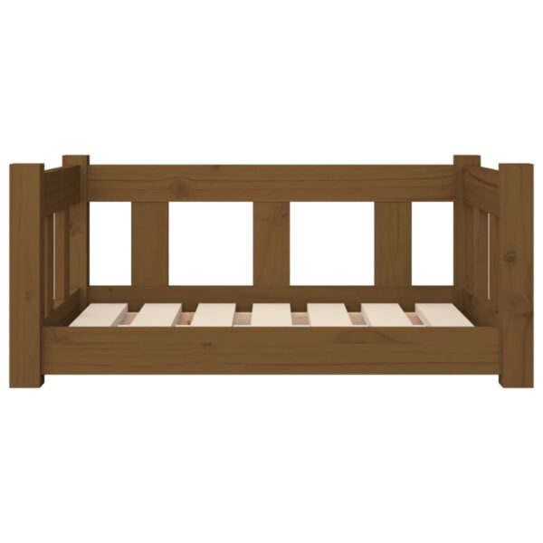 vidaXL Dog Bed Honey Brown 25.8"x19.9"x11" Solid Wood Pine - Image 4