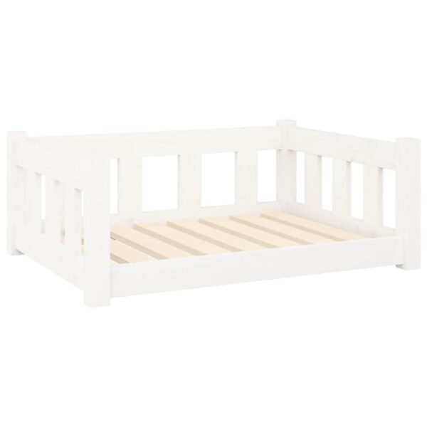 vidaXL Dog Bed White 29.7"x21.9"x11" Solid Wood Pine - Image 2