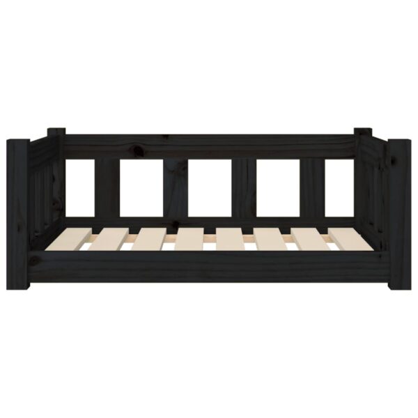 vidaXL Dog Bed Black 29.7"x21.9"x11" Solid Wood Pine - Image 4