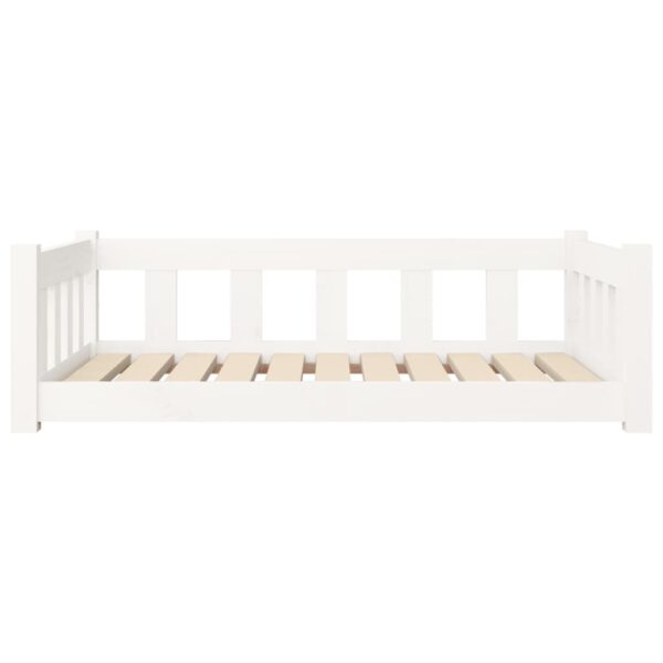 vidaXL Dog Bed White 37.6"x25.8"x11" Solid Wood Pine - Image 4