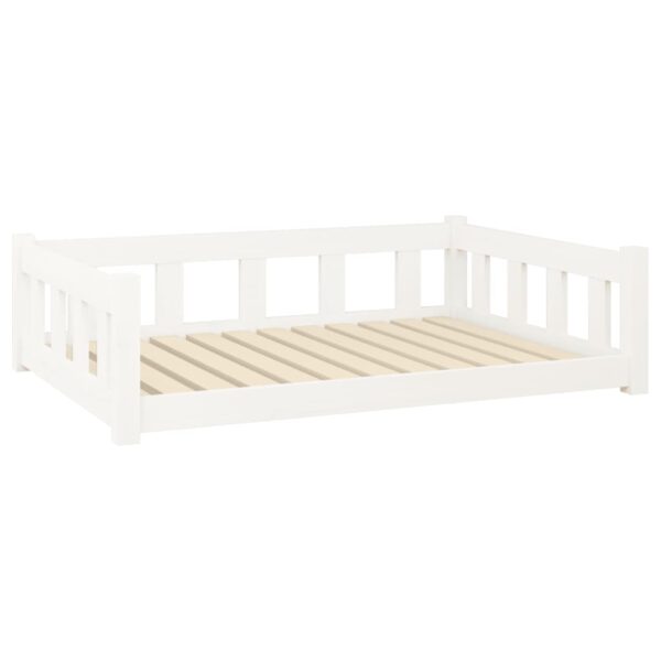 vidaXL Dog Bed White 41.5"x29.7"x11" Solid Wood Pine - Image 2