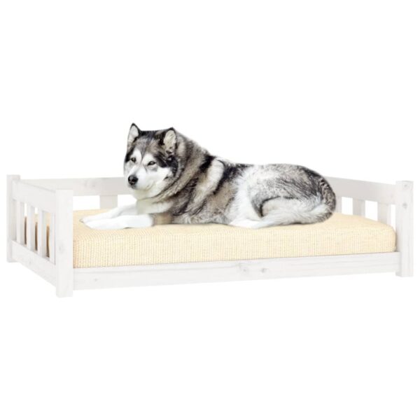 vidaXL Dog Bed White 41.5"x29.7"x11" Solid Wood Pine - Image 3