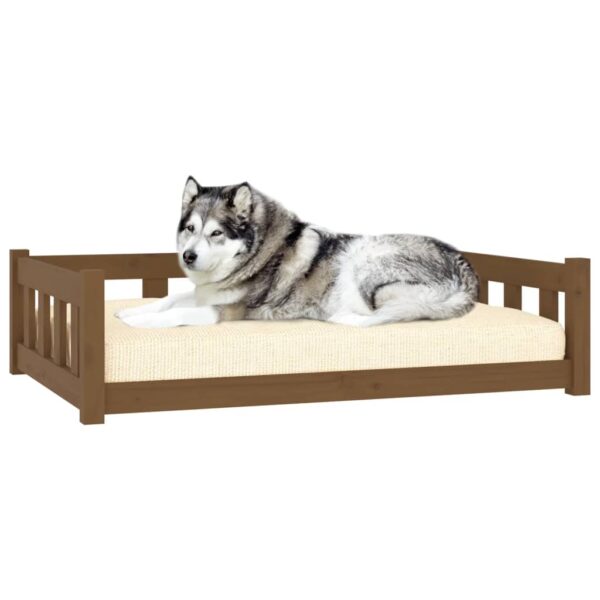 vidaXL Dog Bed Honey Brown 41.5"x29.7"x11" Solid Wood Pine - Image 3