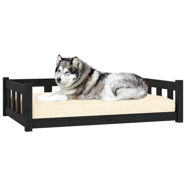 vidaXL Dog Bed Black 41.5"x29.7"x11" Solid Wood Pine - Image 3