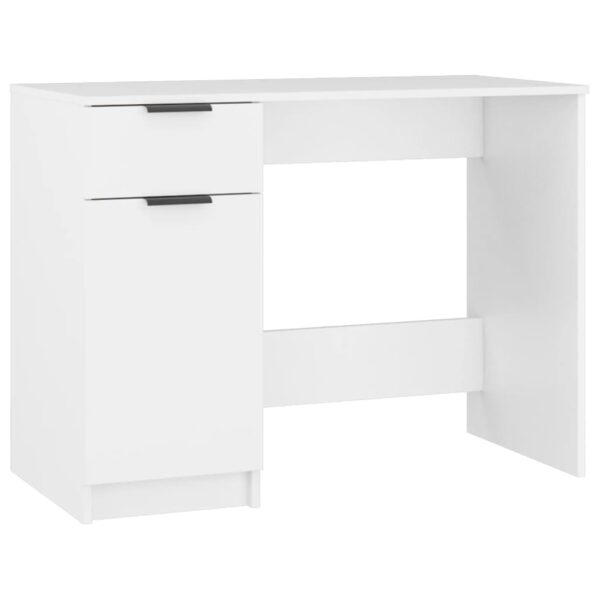 vidaXL Desk White 39.4"x19.7"x29.5" Engineered Wood - Image 2