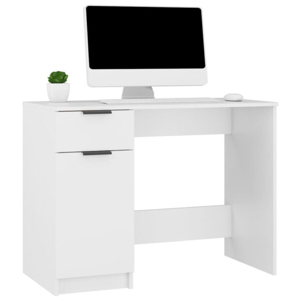 vidaXL Desk White 39.4"x19.7"x29.5" Engineered Wood - Image 4