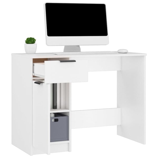 vidaXL Desk White 39.4"x19.7"x29.5" Engineered Wood - Image 5