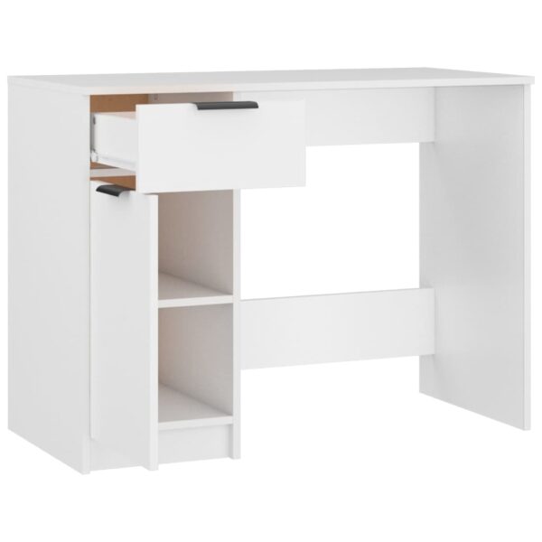 vidaXL Desk White 39.4"x19.7"x29.5" Engineered Wood - Image 6