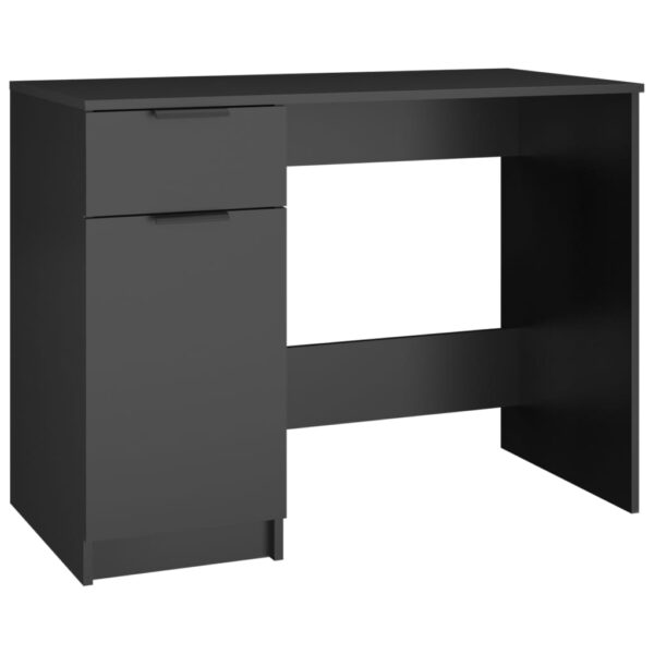 vidaXL Desk Black 39.4"x19.7"x29.5" Engineered Wood - Image 2