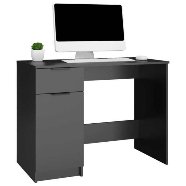 vidaXL Desk Black 39.4"x19.7"x29.5" Engineered Wood - Image 4