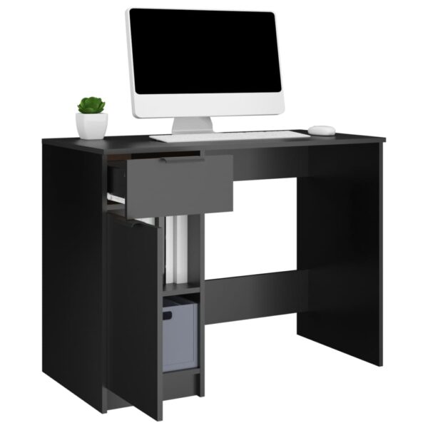 vidaXL Desk Black 39.4"x19.7"x29.5" Engineered Wood - Image 5