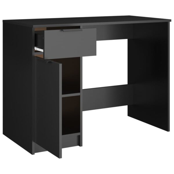 vidaXL Desk Black 39.4"x19.7"x29.5" Engineered Wood - Image 7