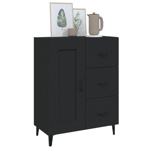 vidaXL Sideboard Black 27.4"x13.4"x35.4" Engineered Wood - Image 4