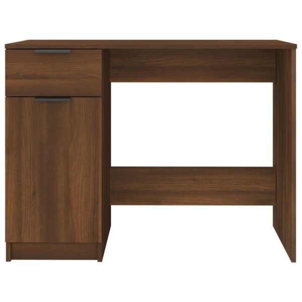 vidaXL Desk Brown Oak 39.4"x19.7"x29.5" Engineered Wood - Image 7