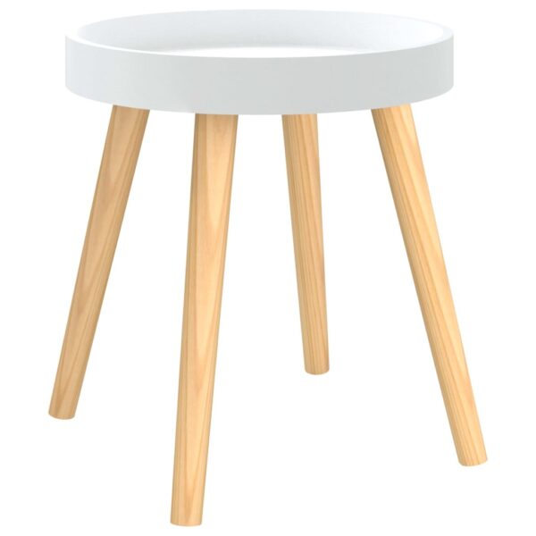 vidaXL Side Table White 15"x15"x15.7" Engineered Wood&Solid Wood Pine - Image 2