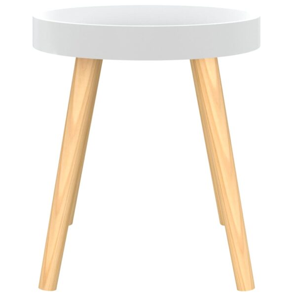 vidaXL Side Table White 15"x15"x15.7" Engineered Wood&Solid Wood Pine - Image 4