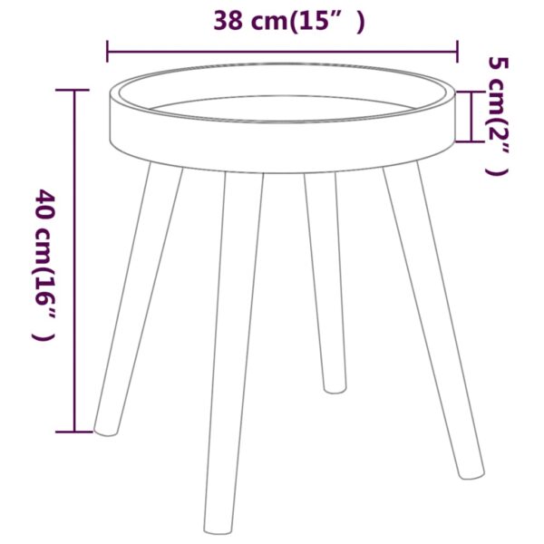 vidaXL Side Table White 15"x15"x15.7" Engineered Wood&Solid Wood Pine - Image 6