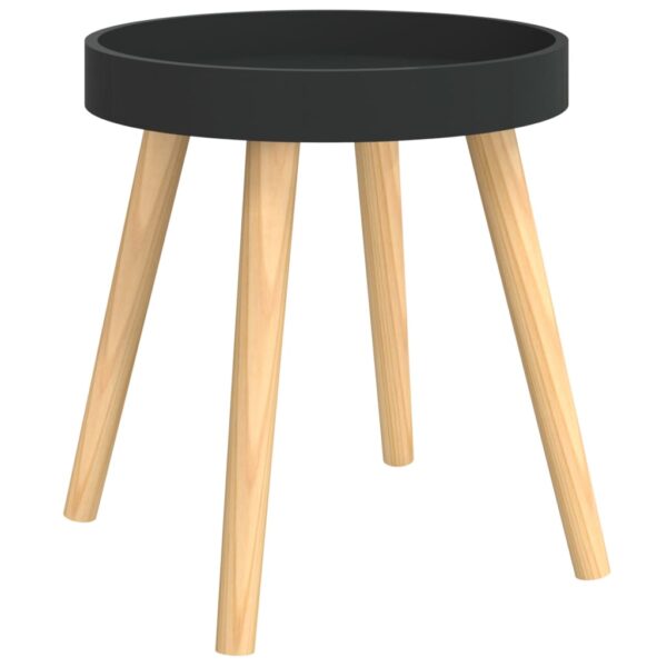 vidaXL Side Table Black 15"x15"x15.7" Engineered Wood&Solid Wood Pine - Image 2