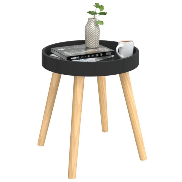 vidaXL Side Table Black 15"x15"x15.7" Engineered Wood&Solid Wood Pine - Image 3