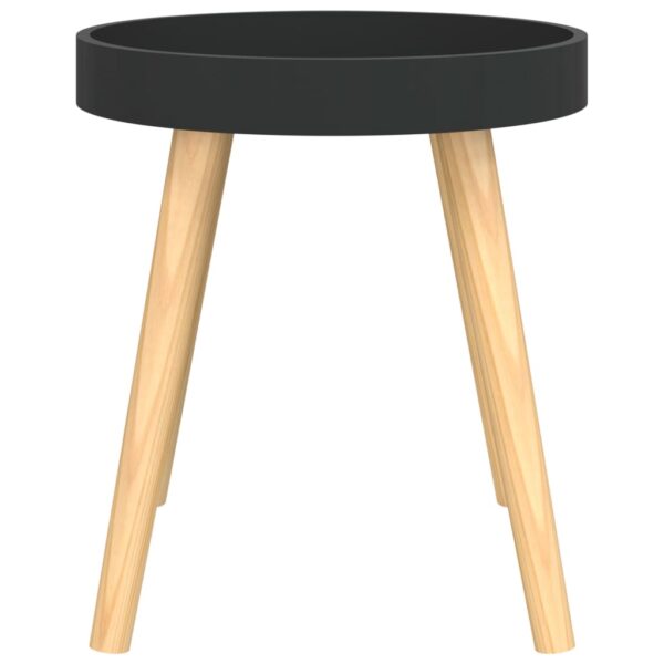 vidaXL Side Table Black 15"x15"x15.7" Engineered Wood&Solid Wood Pine - Image 4