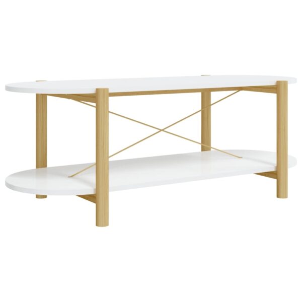 vidaXL Coffee Table White 43.3"x18.9"x15.7" Engineered Wood - Image 2