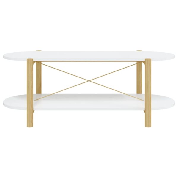 vidaXL Coffee Table White 43.3"x18.9"x15.7" Engineered Wood - Image 5