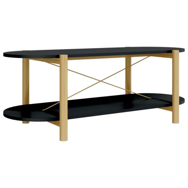 vidaXL Coffee Table Black 43.3"x18.9"x15.7" Engineered Wood - Image 2