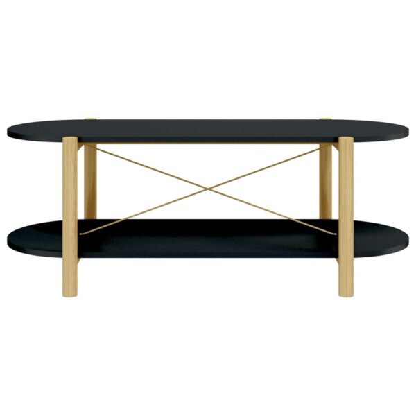 vidaXL Coffee Table Black 43.3"x18.9"x15.7" Engineered Wood - Image 5