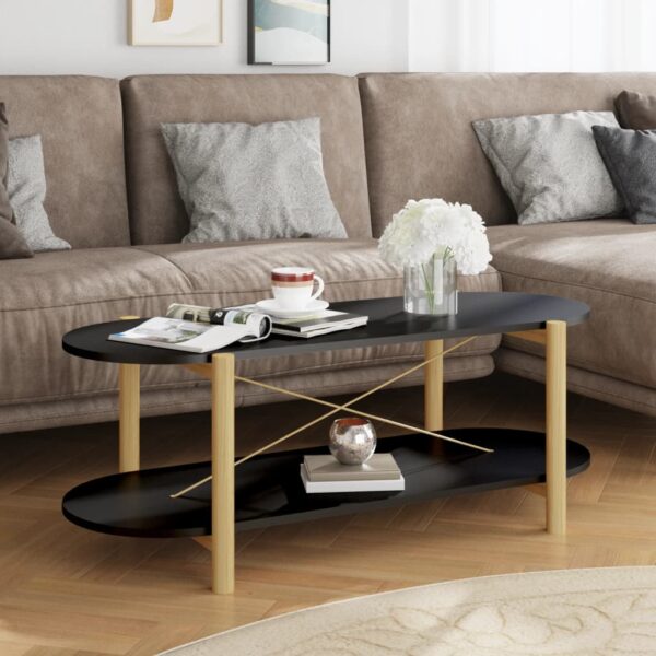 vidaXL Coffee Table Black 43.3"x18.9"x15.7" Engineered Wood