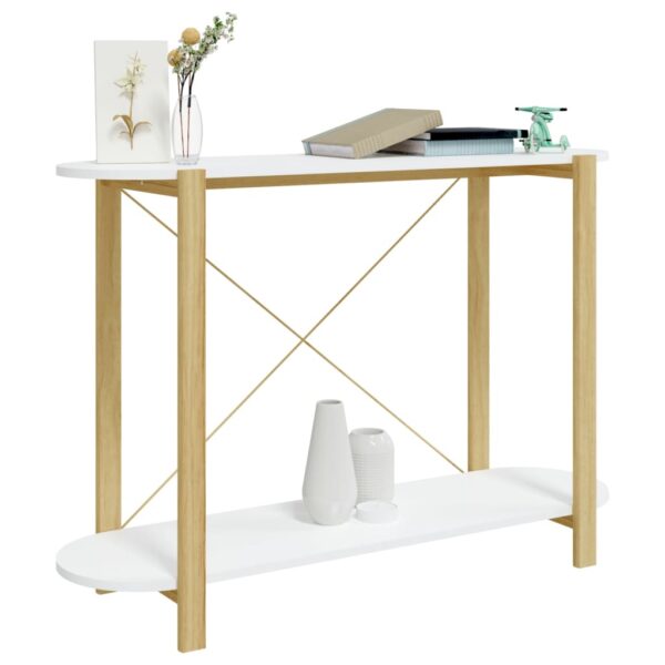 vidaXL Console Table White 43.3"x15"x29.5" Engineered Wood - Image 4